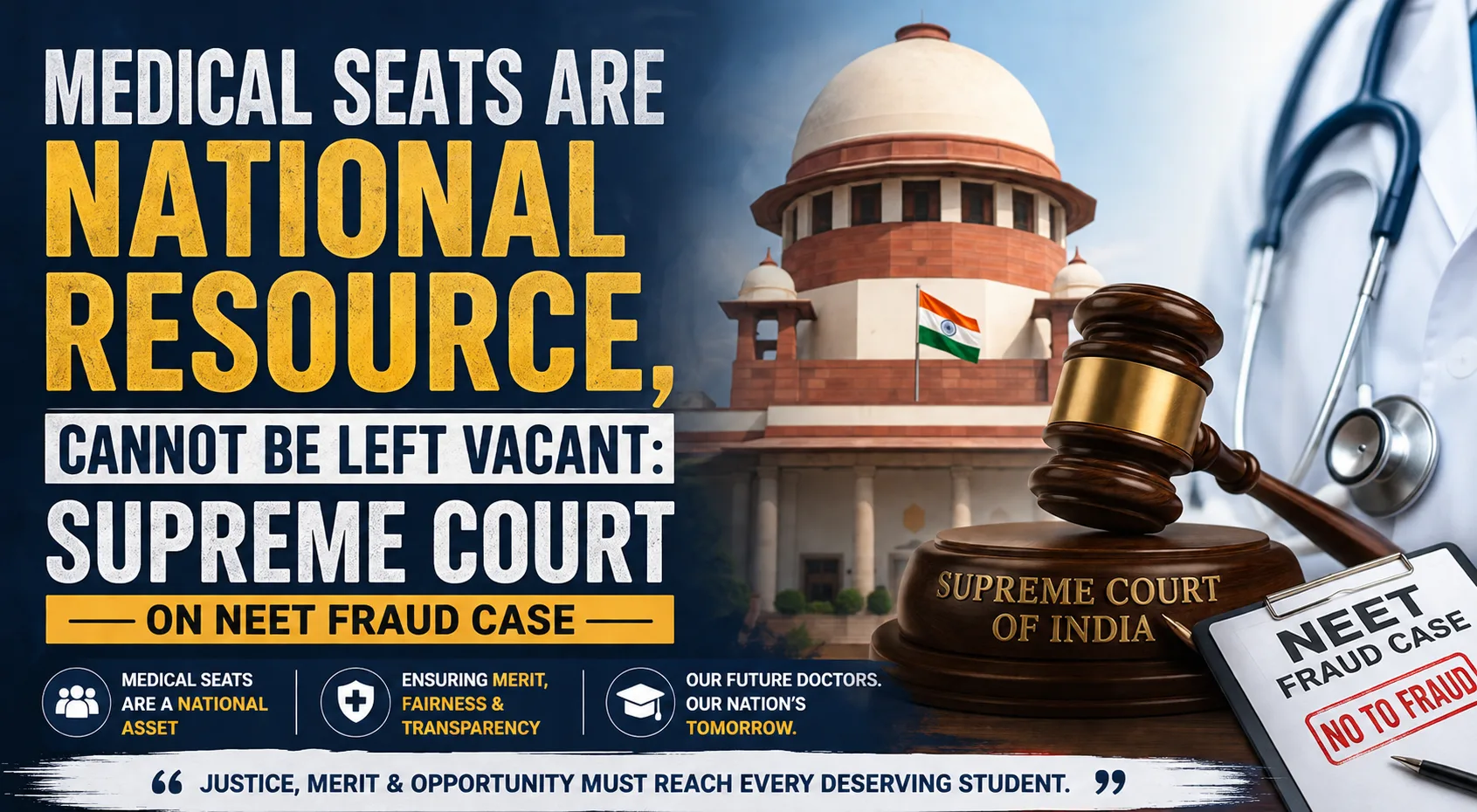 Medical Seats Are National Resource, Cannot Be Left Vacant: Supreme Court on NEET Fraud Case